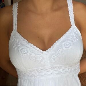 White embroidered baby doll dress